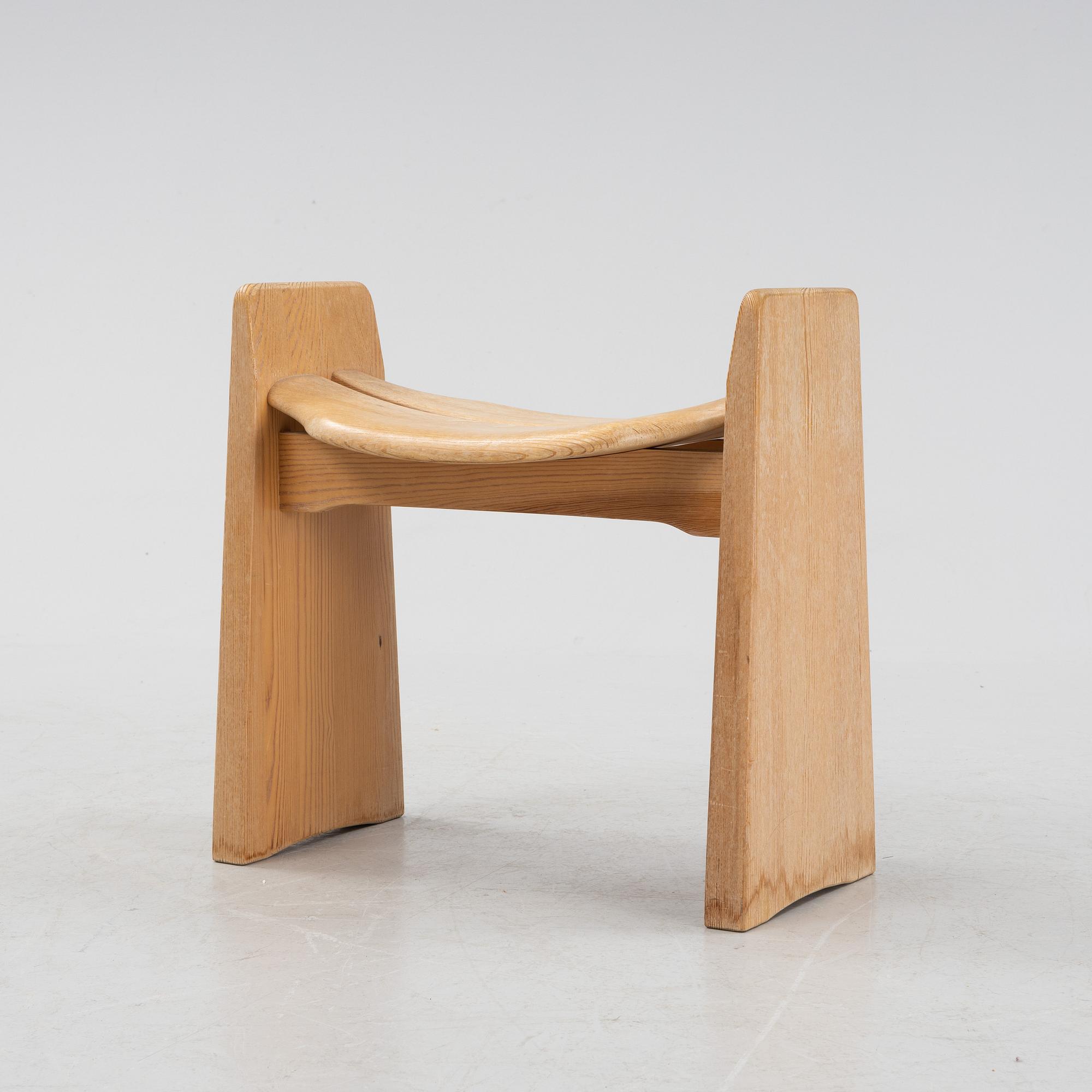 Gilbert Marklund, a 'Jonte' pine stool, designed in 1969.