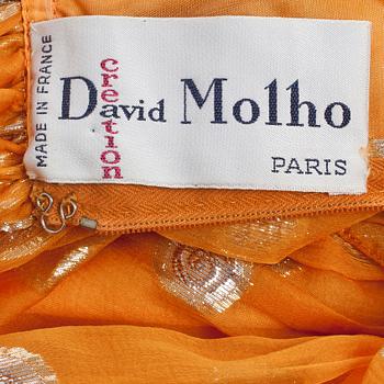 DAVID MOLHO, an orange evening dress.