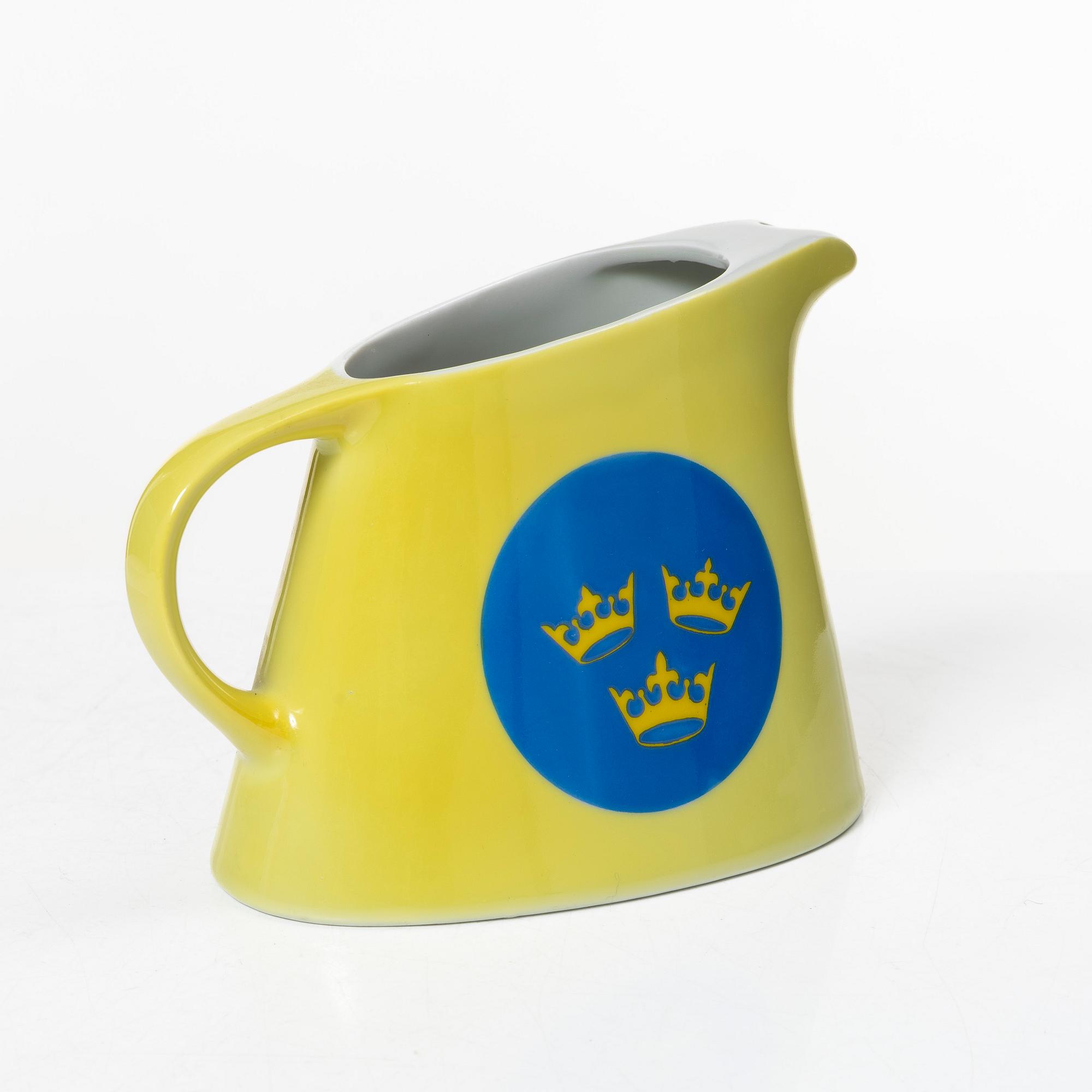 A porcelain water jug, 'Svenska Amerika Linjen', mid 20th Century.