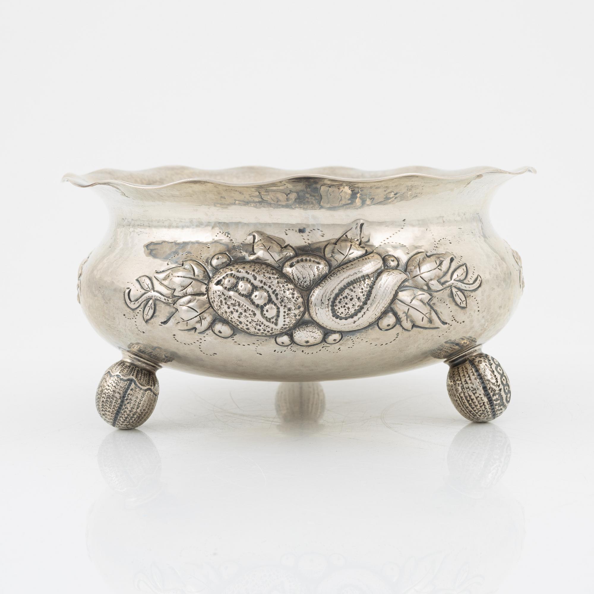 Skål, silver, barockstil, CG Hallberg, Stockholm, 1937.