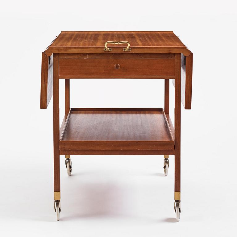 Josef Frank, a mahogany serving trolley model "756", FIrma Svenskt Tenn, mid-20th century.