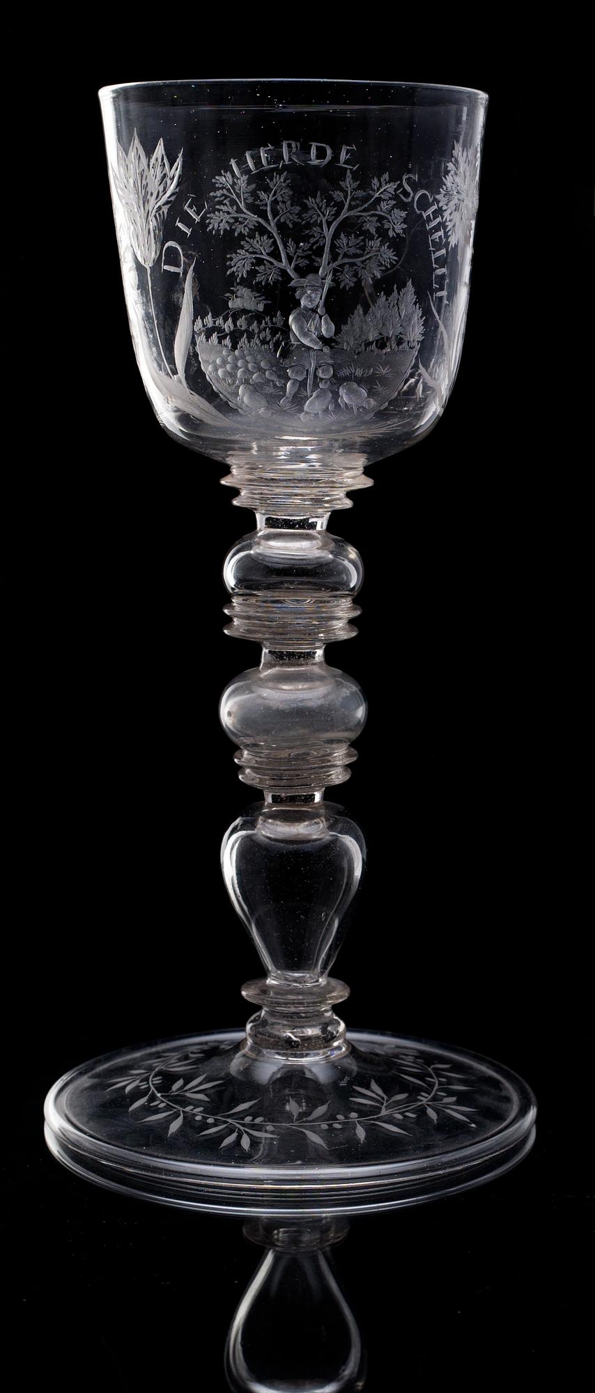 POKALGLAS. Tyskland, 1700-talets första hälft.