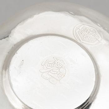 Fat, tre stycken, silver, Japan, 1900-tal.