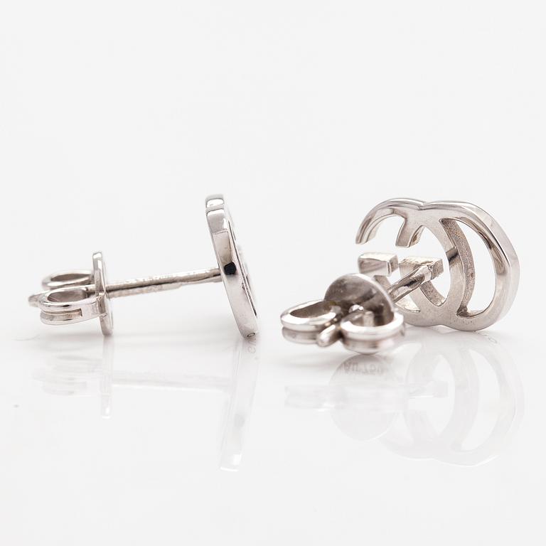 Gucci, A pair of 18K white gold earrings. Marked Gucci, Made in Italy.