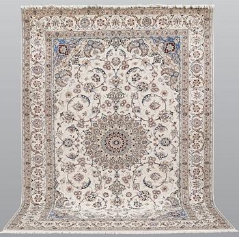 A carpet, Nain part silk so called 9 LAA, ca 368 x 259 cm.