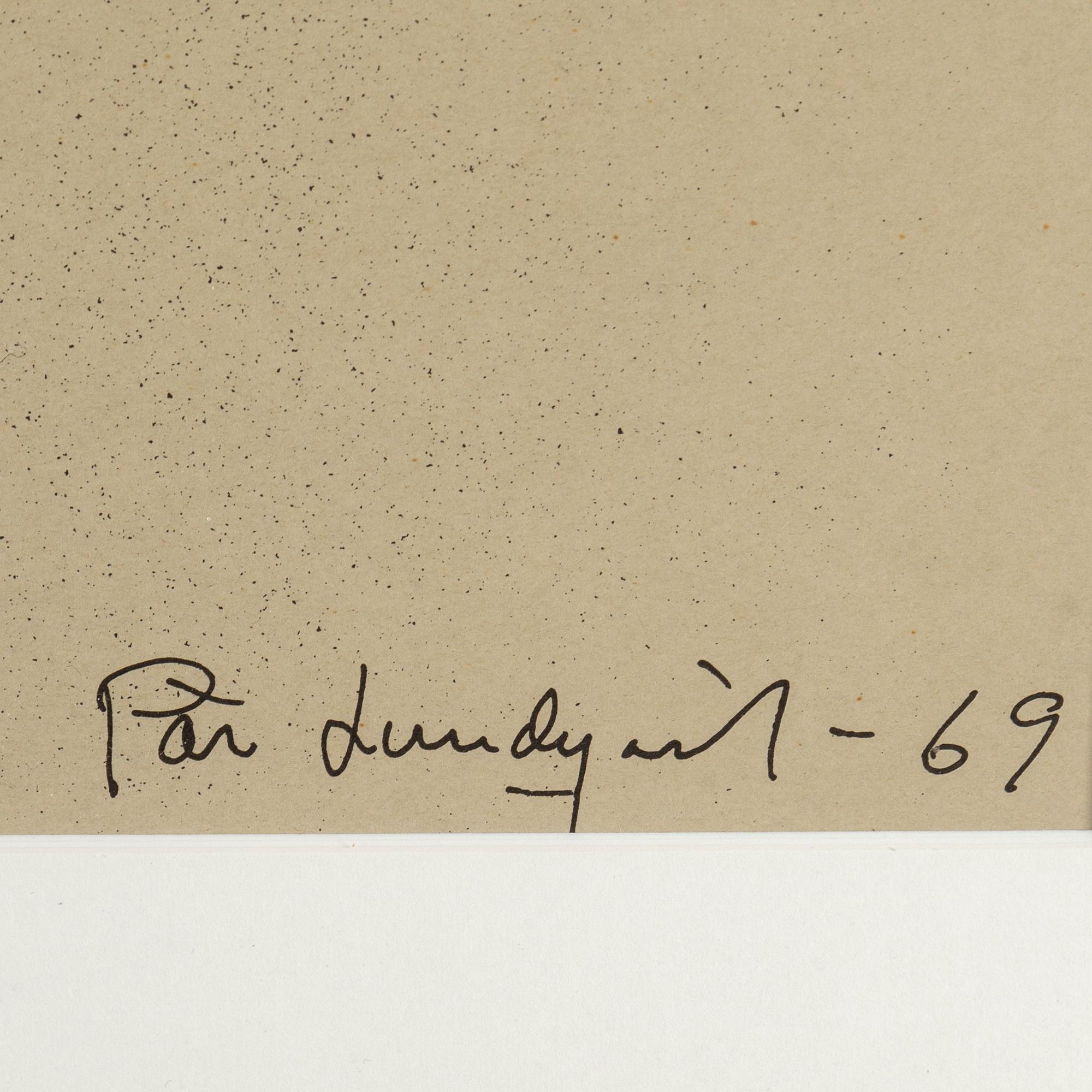 PÄR LUNDQVIST, photograph signed and dated -69.