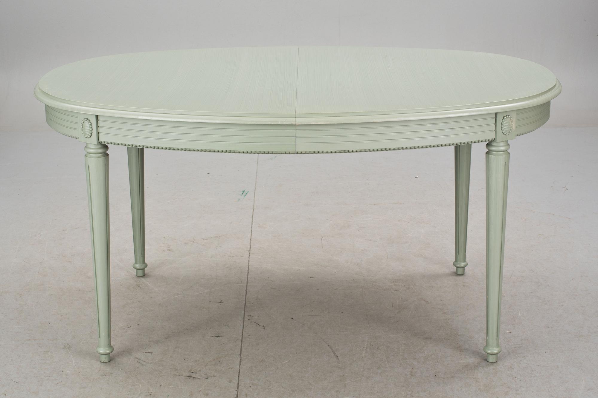 MATBORD och STOLAR, 6 st, gustaviansk stil, 1900-talets slut.