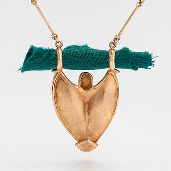 Kimmo Virkkunen, A 14K gold and textile neckalce. Helsinki 1990.