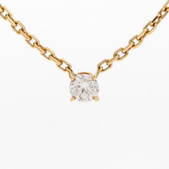 Cartier, an '1895' necklace in 18K gold with a brilliant-cut diamond.