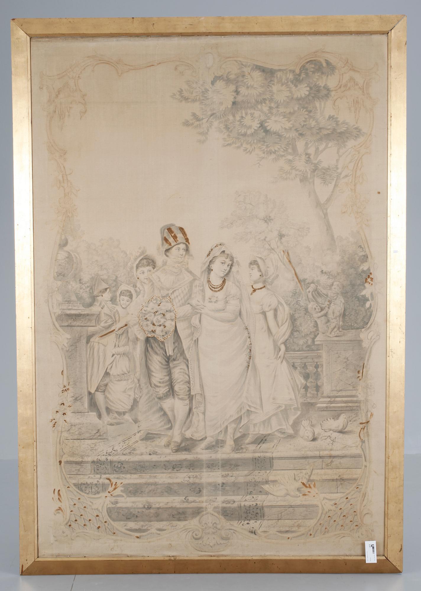 BEMÅLAD TEXTIL. 1800/1900-tal.