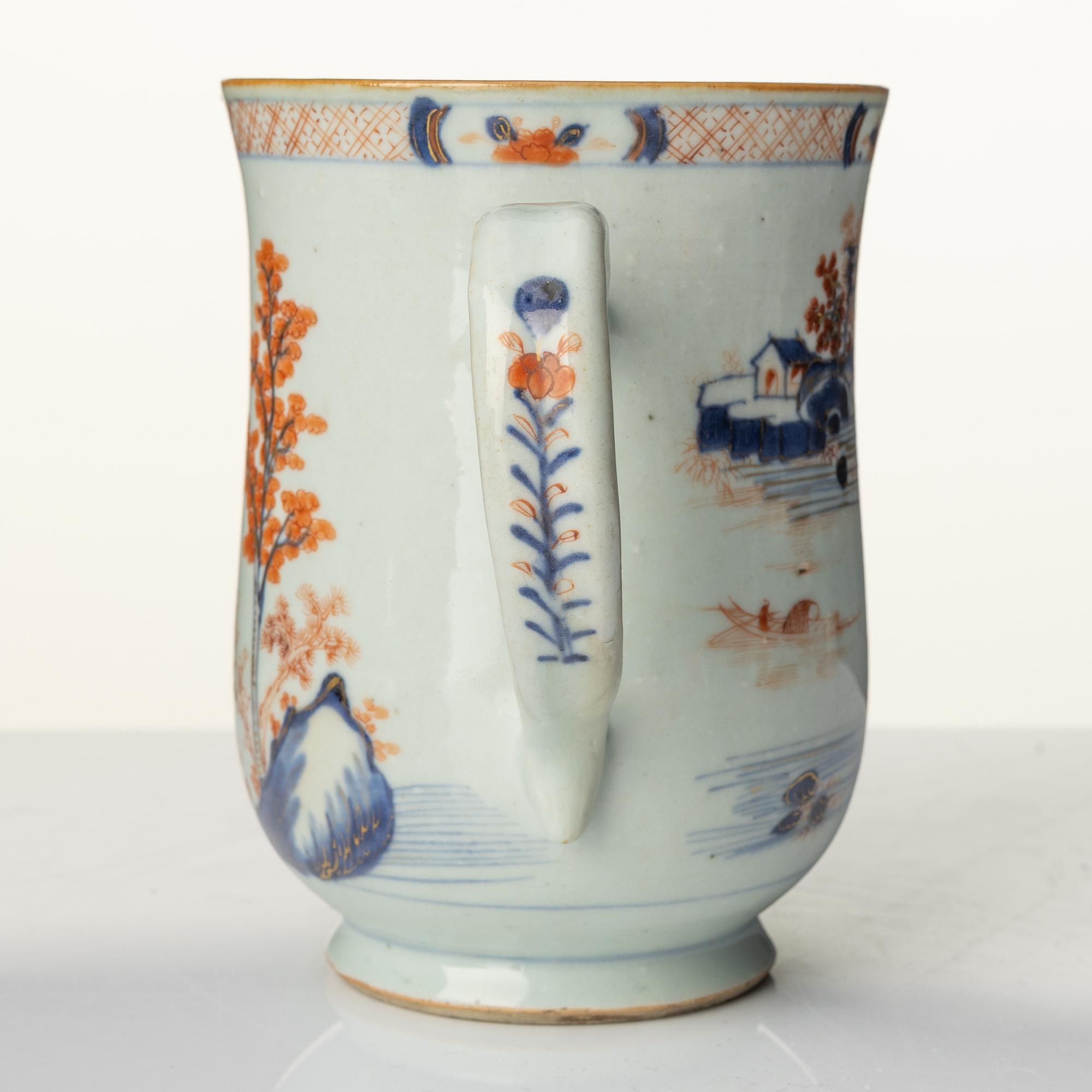 Tallrikar, nio stycken, kompaniporslin. Qingdynastin, Qianlong (1736-95).