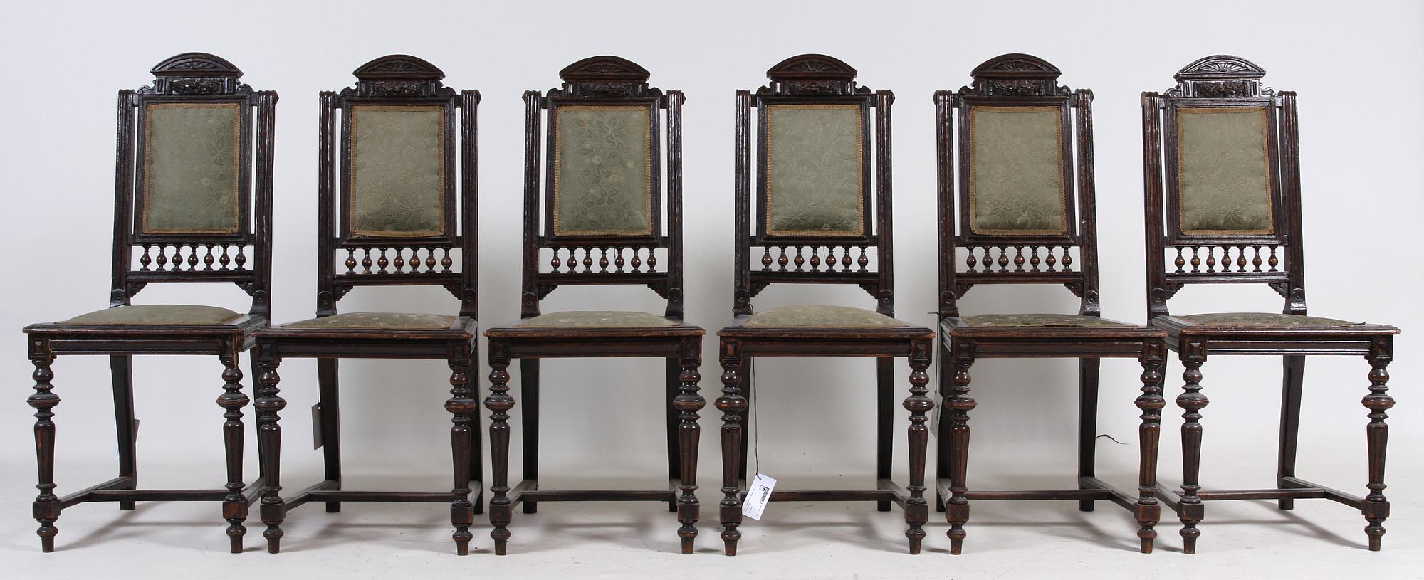 STOLAR, 6 st, nyrenässans, 1800/1900-tal.