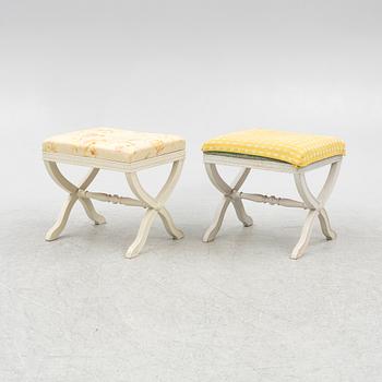 Stools, a pair, Gustavian style, first half of the 20th century.
