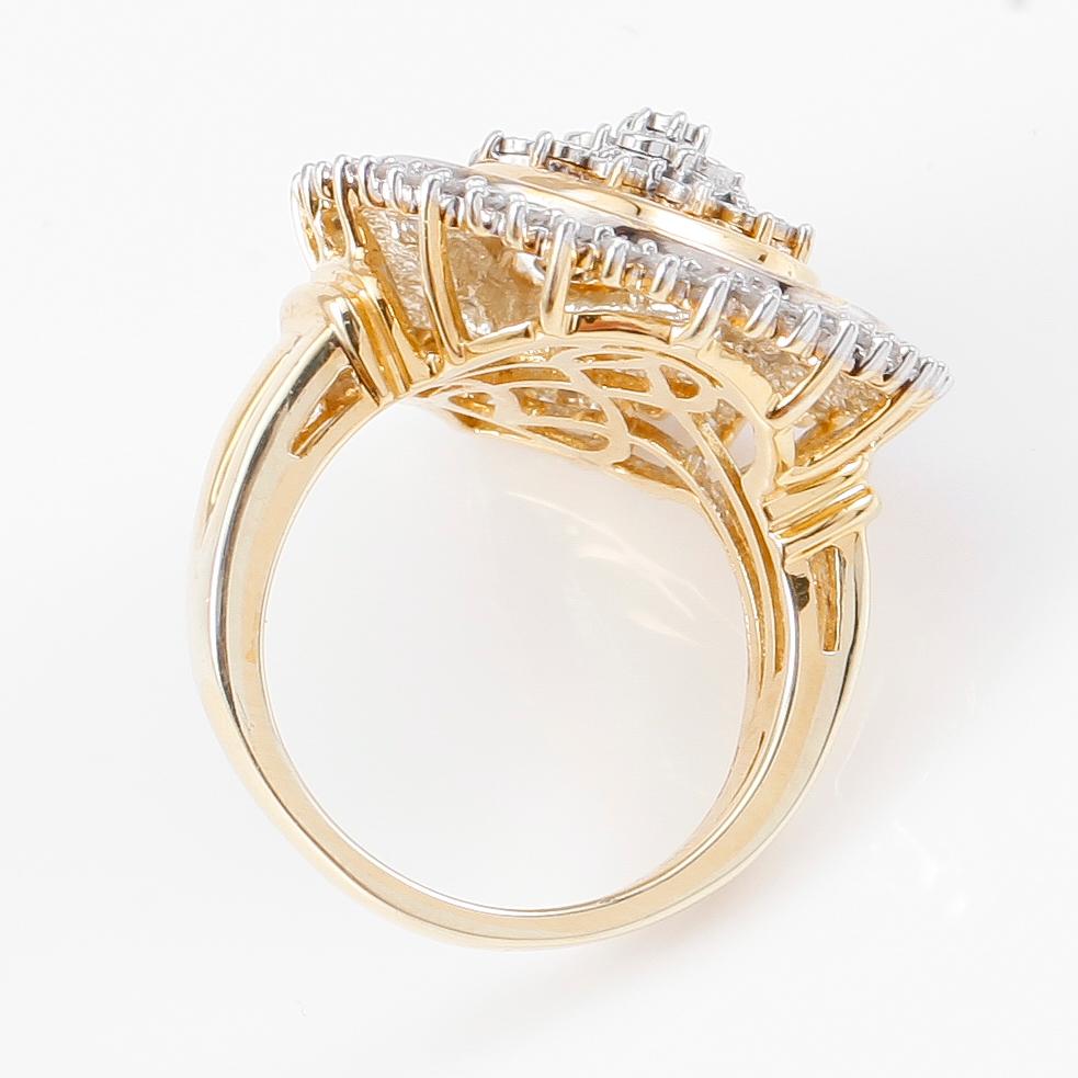 RING, förgyllt silver och olikslipade diamanter tot ca 1.00 ct.