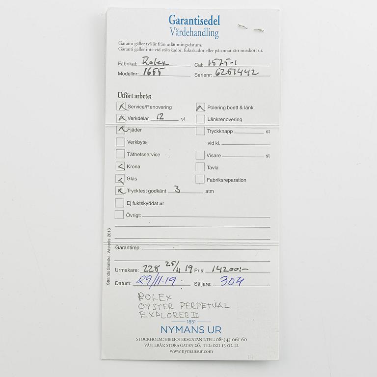 Rolex, Explorer II, "Freccione", "Mark 4 Dial", "Mark 3 Bezel", ca 1981.