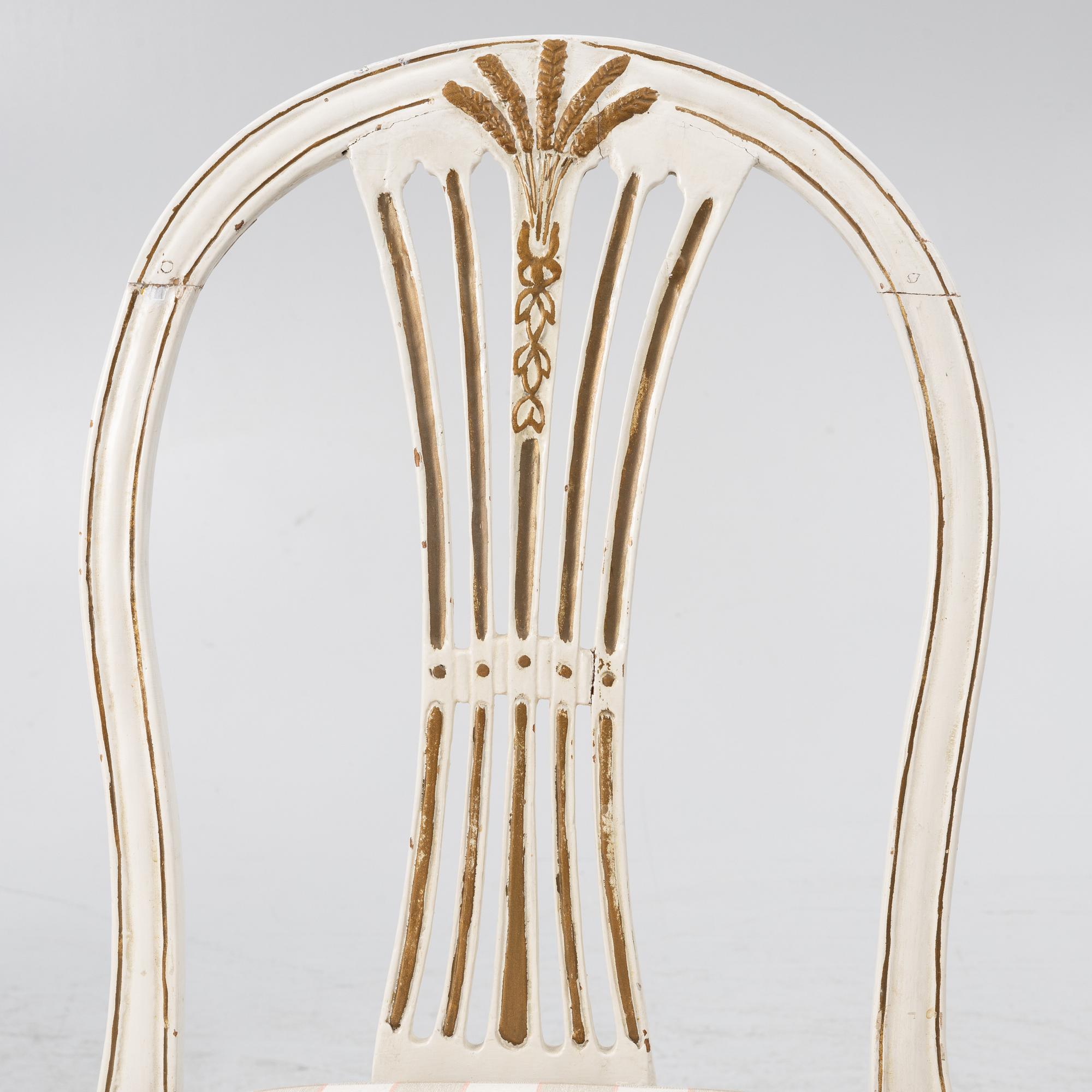 Four matched chairs, 19th century.