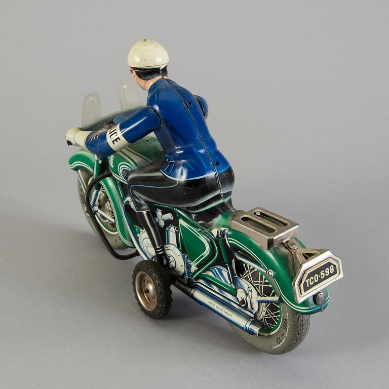 A Tipp & Co tinplate police motorcycle, Germany, 1955-62.