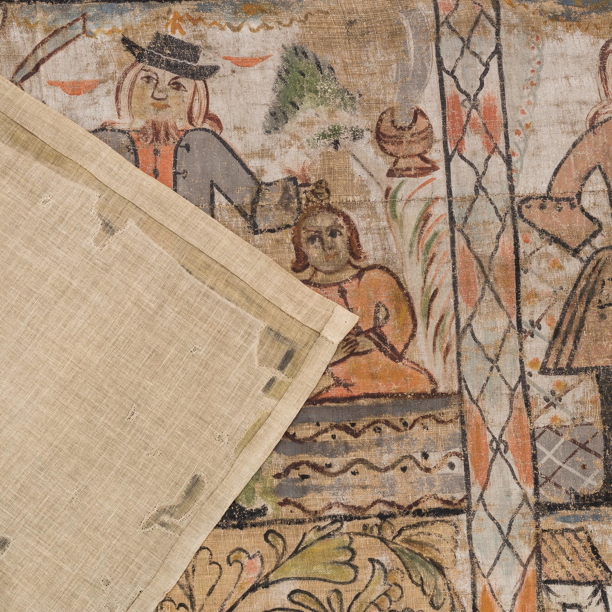 A FOLK ART WALL PAINTING FROM 1762. Sweden.