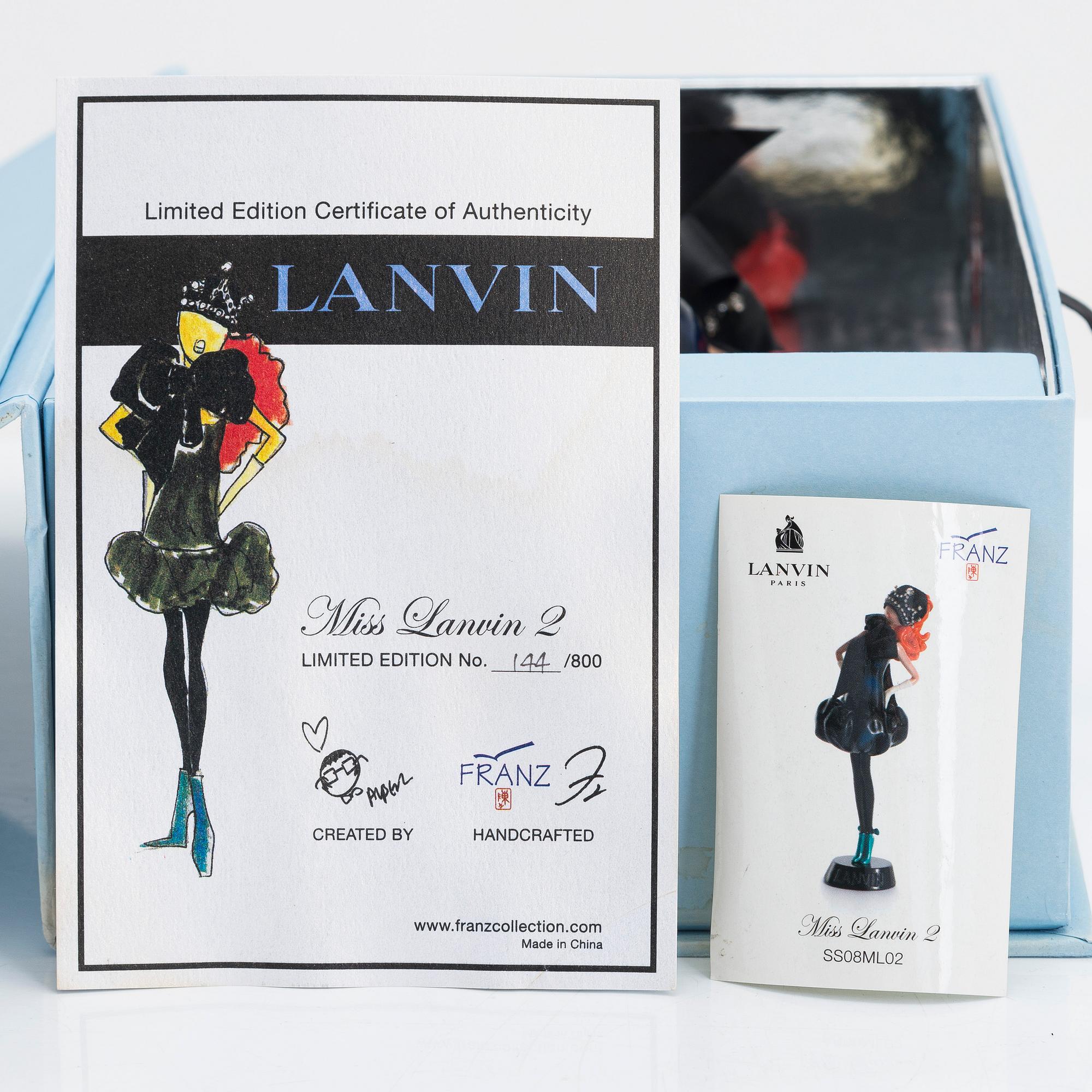 Lanvin a Miss Lanvin 2 porcelain doll Franz Limited Edition No. 144 800 2007. Bukowskis