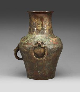 An archaistic bronze vessel, presumably Ming dynasty (1368-1644), or older.