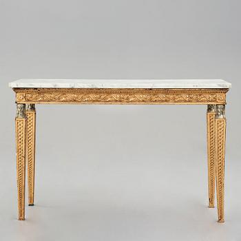 KONSOLBORD, tillskrivet Pehr Ljung (1743-1819) bildhuggare i Stockholm, Sengustavianskt.