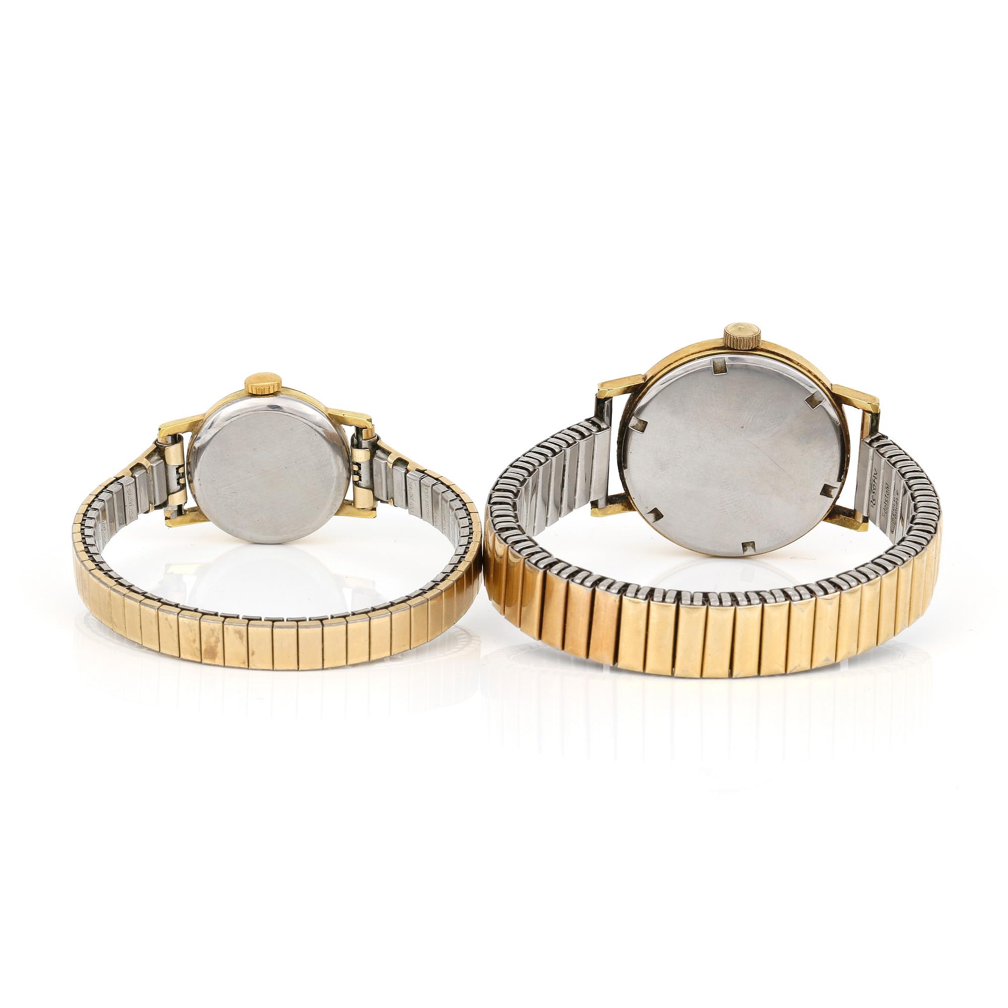 DAMARMBANDSUR, 2 st, Zenith, guld på stål,