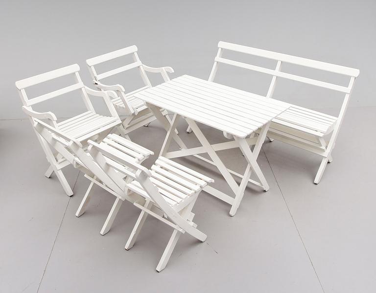 TRÄDGÅRDSMÖBEL, 6 delar, 1900-talets andra hälft.