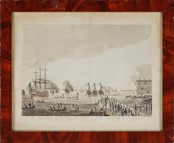 JOHAN PETER CUMELIN, akvarellerad konturetsning, signerad i plåten.