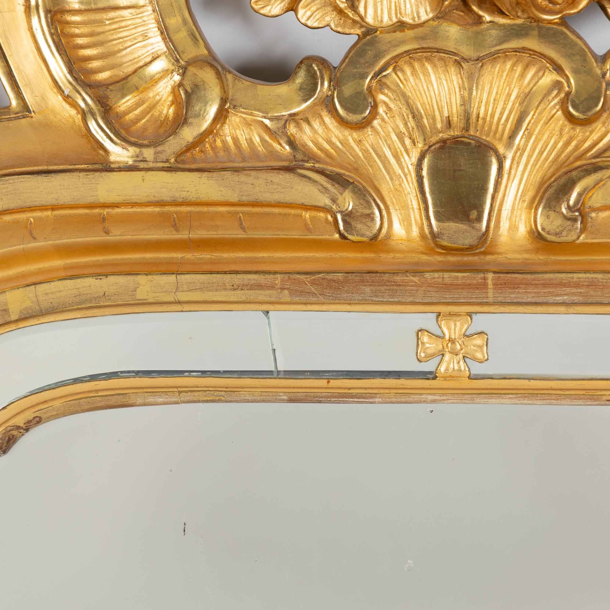 A Rococo mirror, second half of the 18th century.