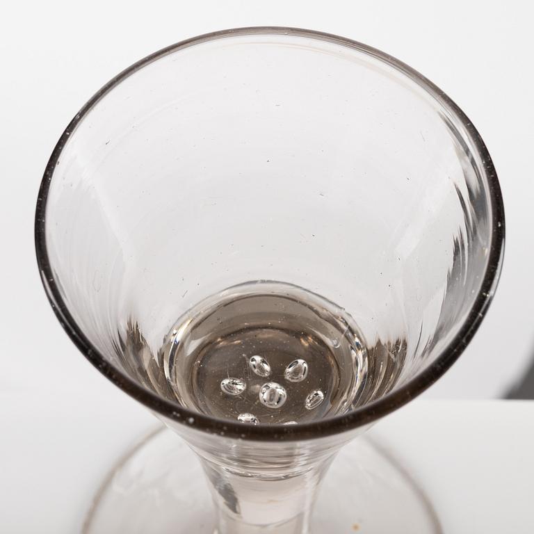 A set of two Swedish wine glasses, 18th Cenutyr.