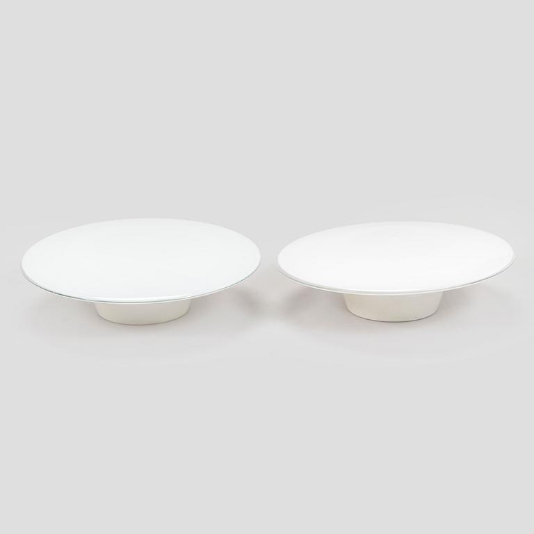 Arne Jacobsen, a pair of ceiling lamps/wall lamps, "AJ-Eklipta", Louis Poulsen, Denmark.