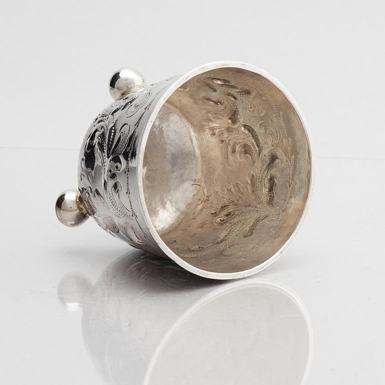 Berendt Möller, bägare, silver, Stockholm 1695. Barock.