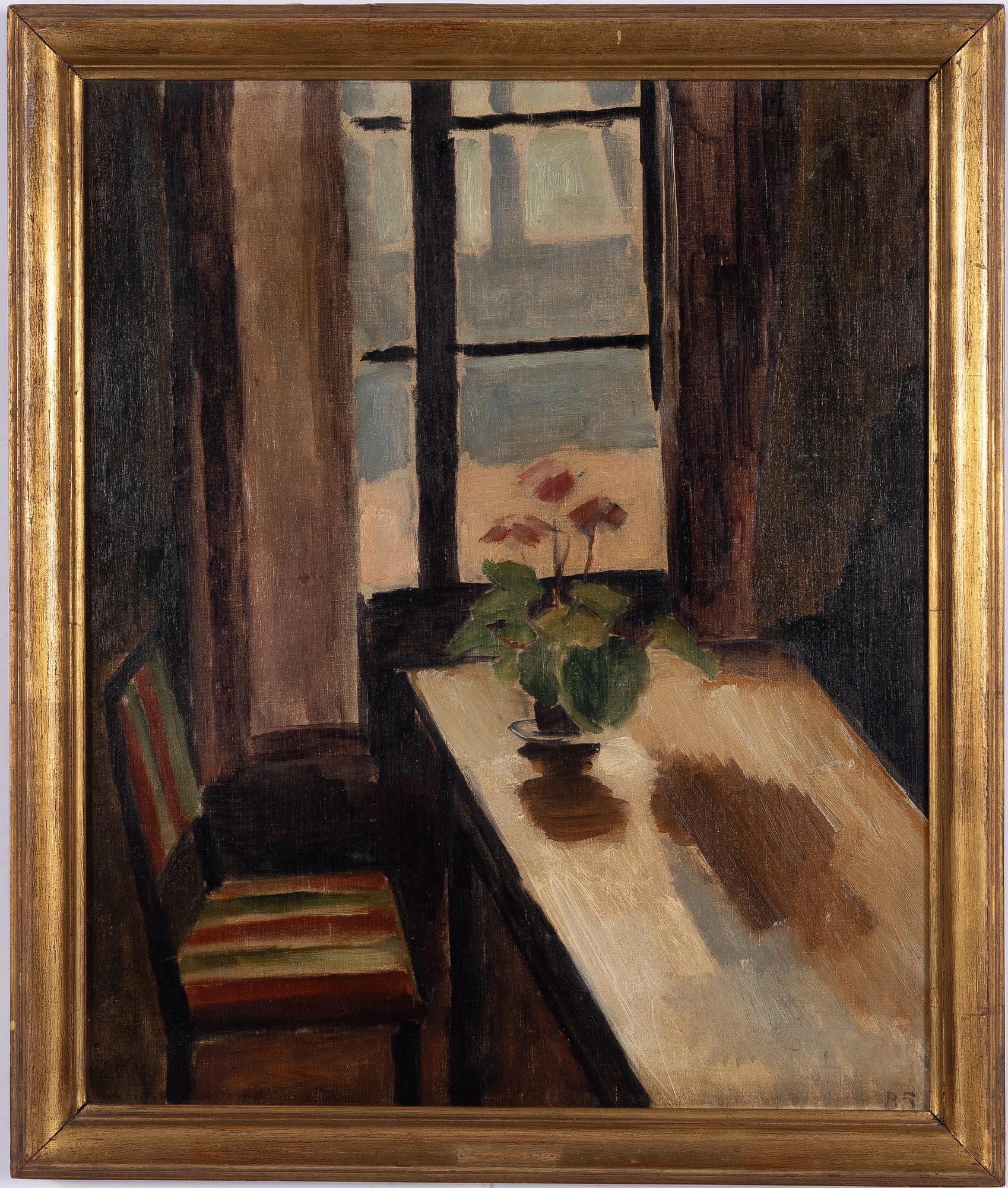 Birger Simonsson, "Interiör med blomkruka".