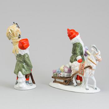 Two earthenware figurines after Jenny Nyström, late 20th century.