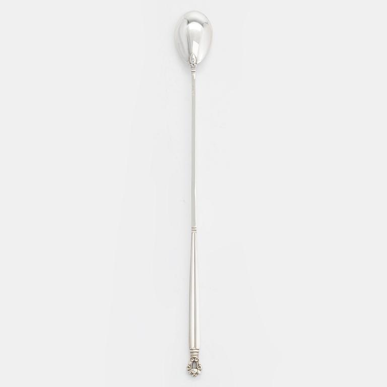 Johan Rohde, cocktailsked, "Konge/Acorn", sterlingsilver, Georg Jensen, Danmark efter 1945.