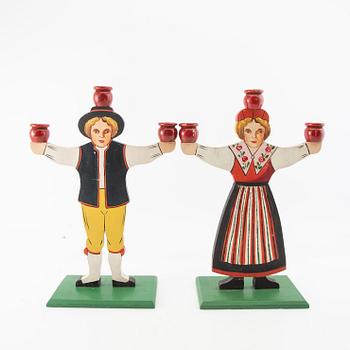 Candelabras/Candle holders 8 pcs 20th century painted wood,