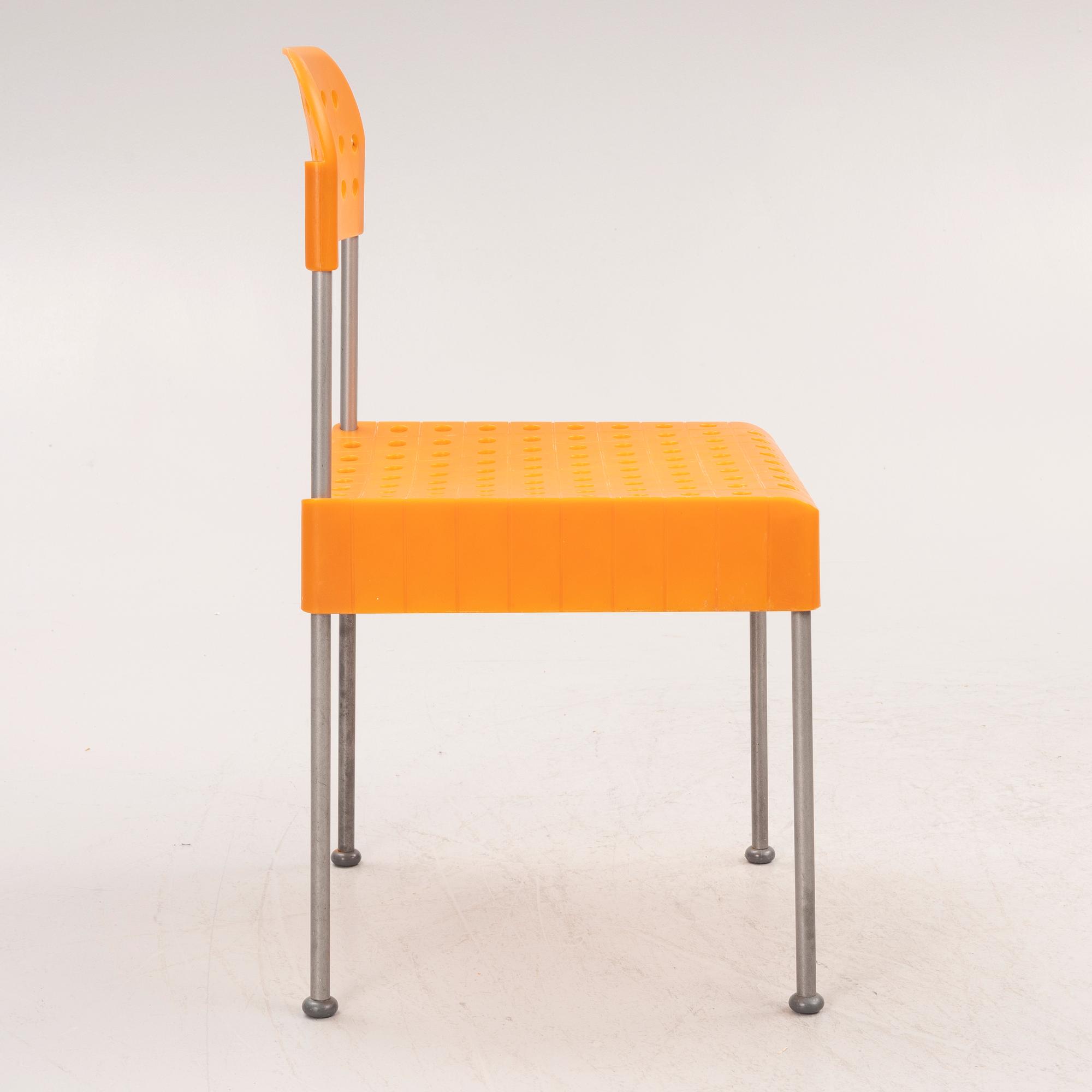 Enzo Mari, stolar, 4 st, "Box chair", Anonima Castelli, Italien, 1990-tal.
