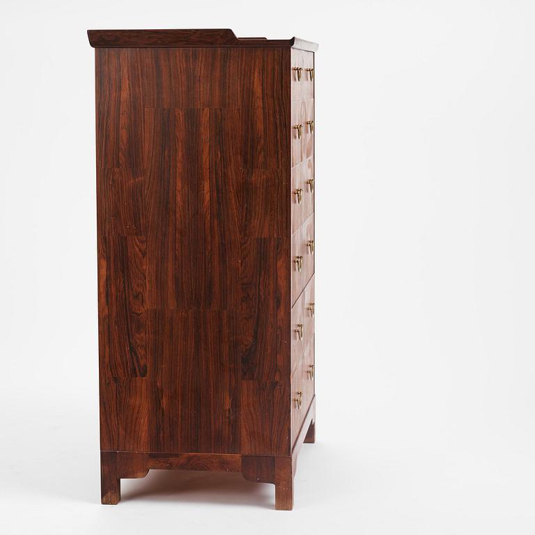 Carl Malmsten, a rare rosewood chest of drawers, Sweden, 1950s.