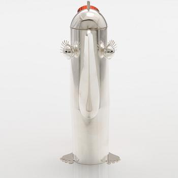 A sterling silver decanter "Barefooted" with a glass handle. Ru Runeberg 2007/2020.