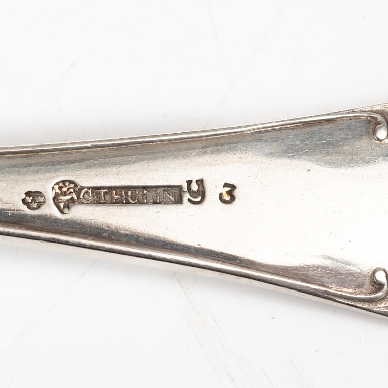 Six Swedish silver forks, mark of Conrad Thulin, Landskrona 1829.