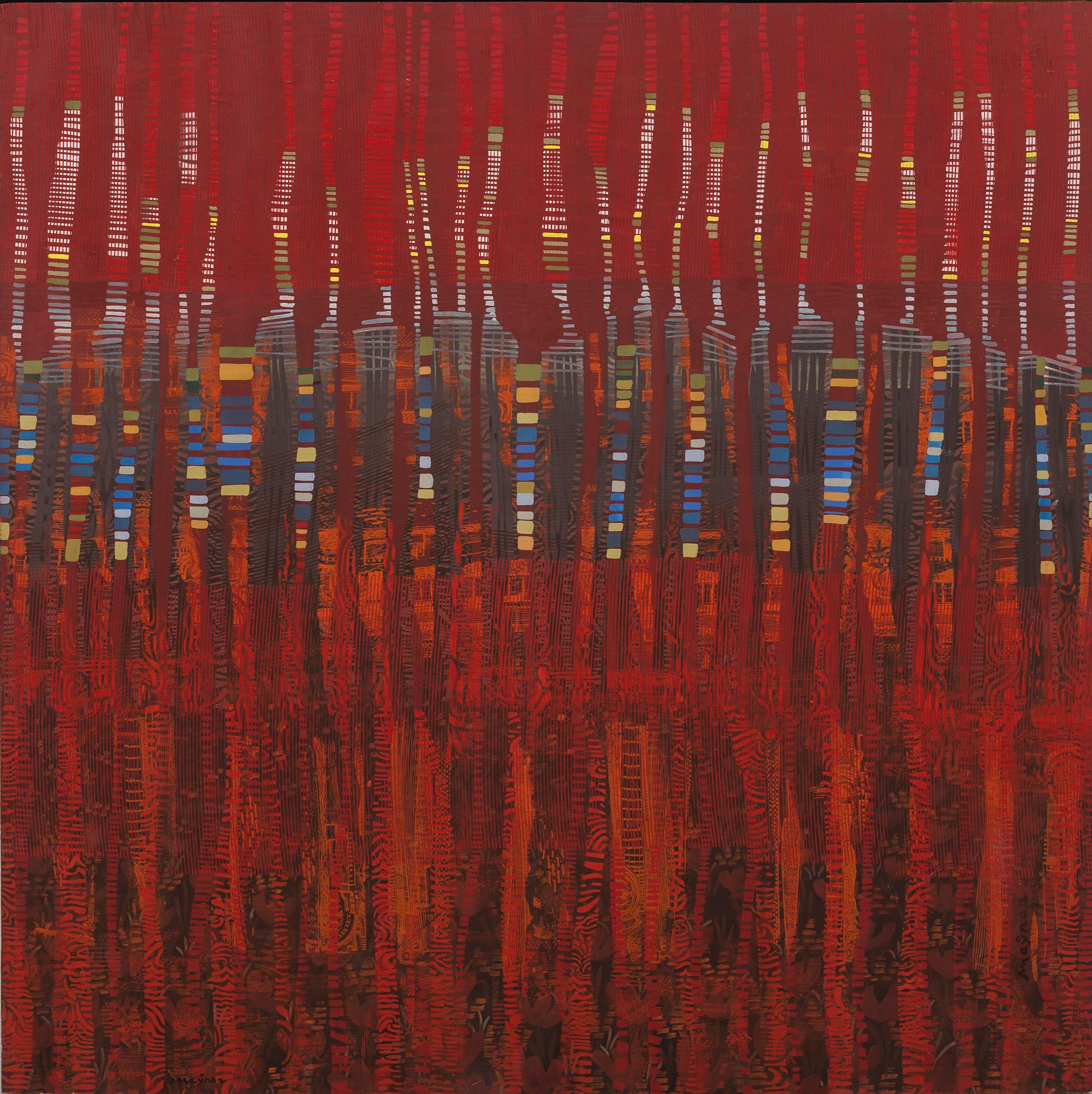 MAYNAR, acrylic on board, signed verso and dated 2003.