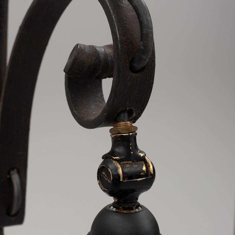 Harald Notini, a pair of wrought iron floor lamps, model '15101', Arvid Böhlmarks Lampfabrik, 1930's.