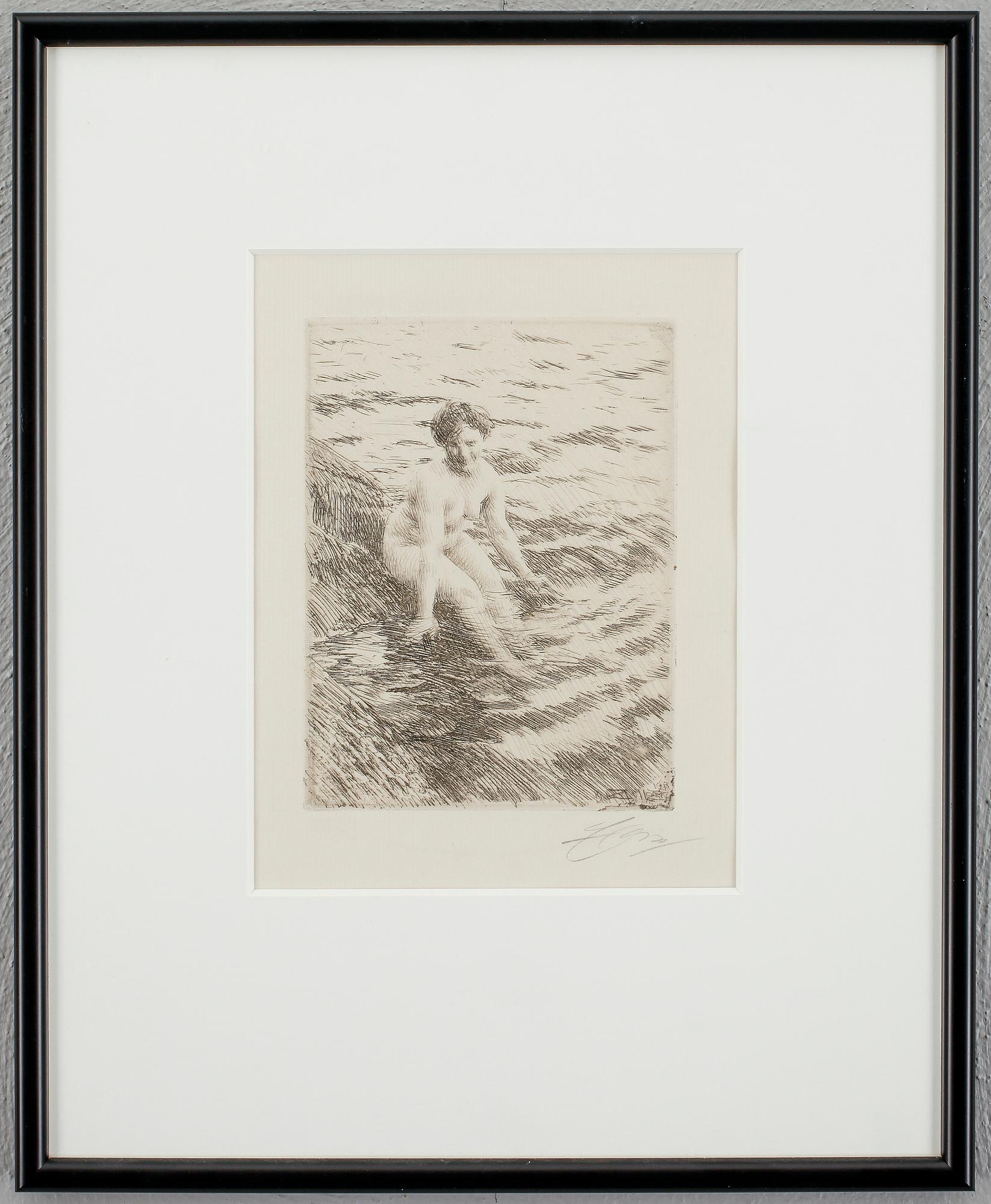 ANDERS ZORN, etsning, signerad, i plåten signerad och daterad 1911.