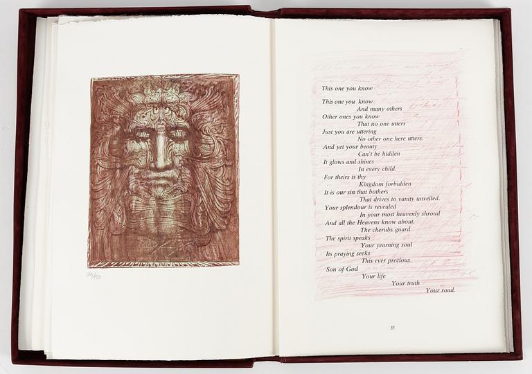 Ernst Fuchs, "Beneath the tree", mapp.  + två inramade.