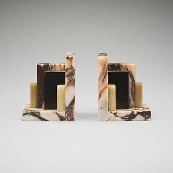 BOKSTÖD, ett par, art deco. 1930-tal.