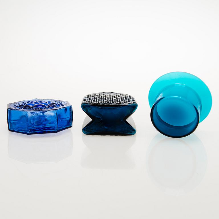 NANNY STILL, SOCKERSKÅL, KARAFF och FLASKA, glas, Riihimäen Lasi oy, 1960-tal.