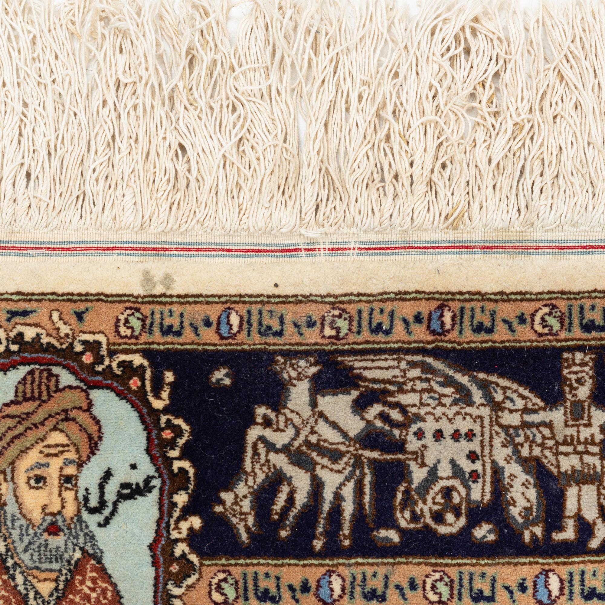 Matta, Täbris, figural, ca 163 x 98 cm.