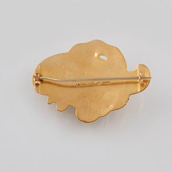 BROSCH, 18K guld, kattfotstämplad, 1855. Vikt 8,5 gram.