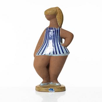Lisa Larson, figurin, stengods, "Dora", ur serien "ABC-flickor", Gustavsberg.