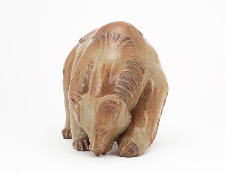 A Gunnar Nylund stoneware figure of a bear, Rörstrand.